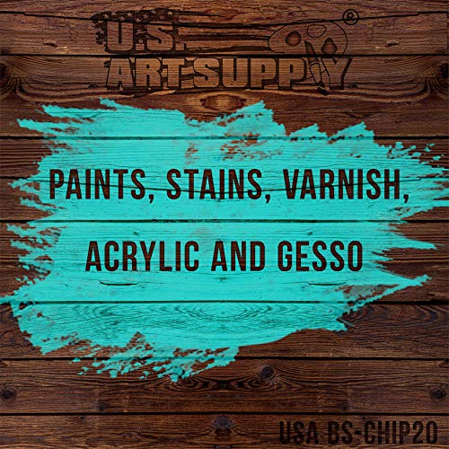 US Art Supply 20 Pack of Assorted Size Paint and Chip Paint Brushes for Paint, Stains, Varnishes, Glues, and Gesso US Art Supply