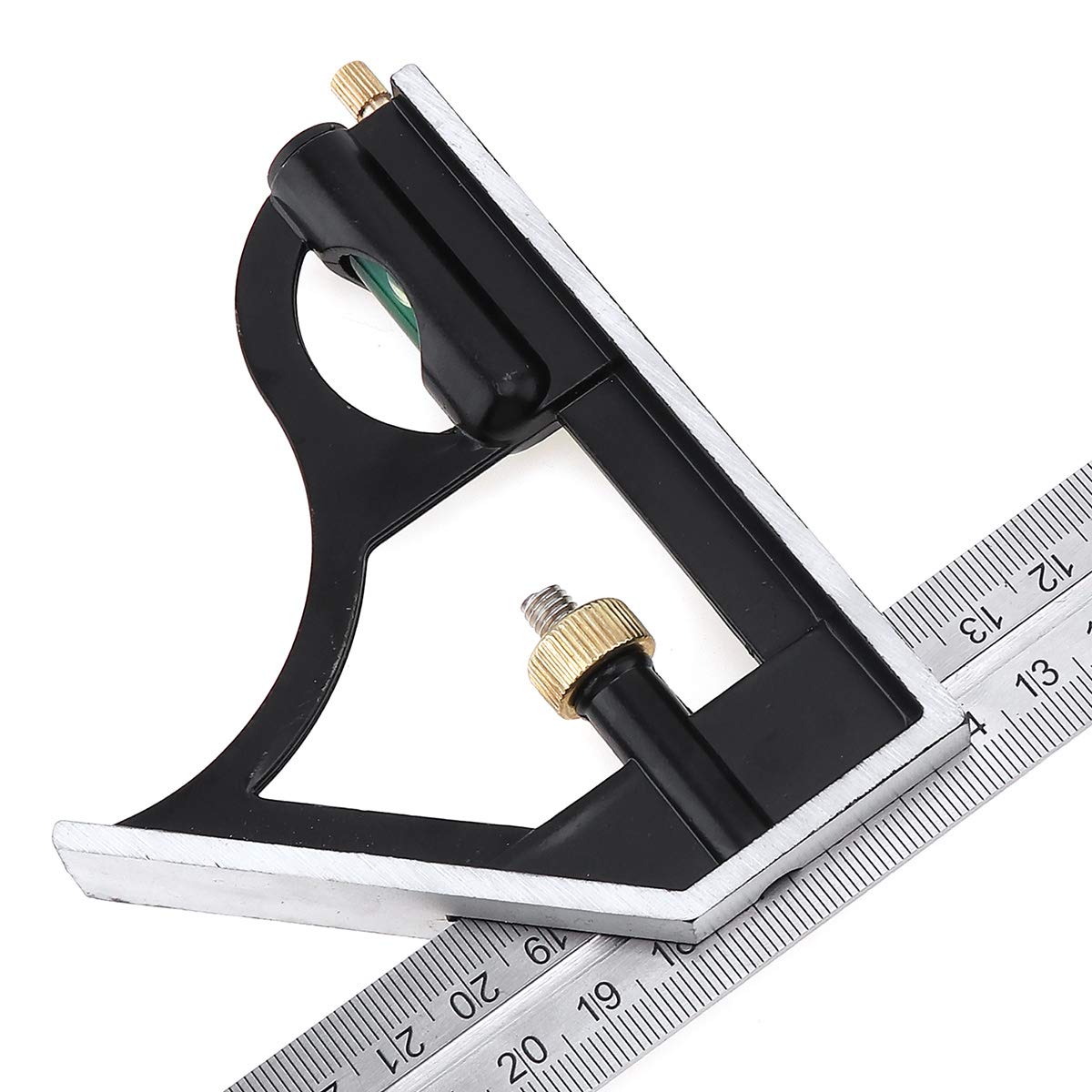 ChgImposs 12" Adjustable Sliding Combination Square Ruler & Protractor Level Measure Measuring Set, Inch/Metric - WoodArtSupply