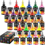 XDOVET Airbrush Paint, 28 Colors Airbrush Paint Set (30 ml/1 oz), Ready to Spray, Opaque & Neon Colors, Water-Based, Premium Acrylic Airbrush Paint XDOVET