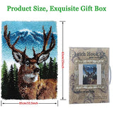 ZFFLYH Deer Latch Hook Kit, DIY Large Latch Hook Kit for Adults 3D Printed Canvas Pattern Crochet Handcraft Embroidery Tapestry Hobby & Crafts ZFFLYH