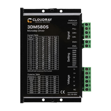 Cloudray 3-Phase Stepper Motor Driver 3DM580S 1.0-8.0A 18-50VDC for CNC Nema 17, 23, 24 and 34 Stepper Motor Cloudray
