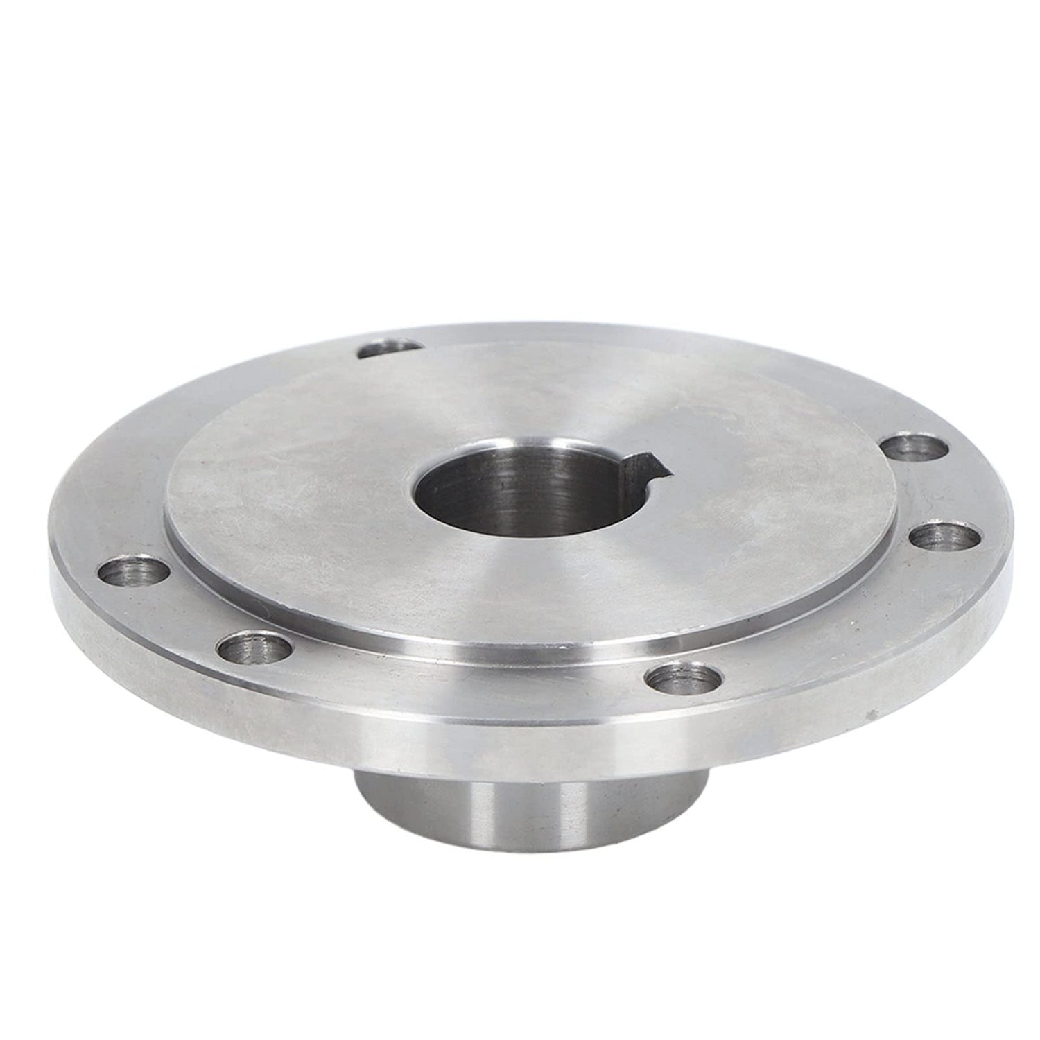 Lathe Flange, 6 Mounting Holes 125mm Chuck Connection Flange, High Manganese Steel Chuck Flange for K11-125 K12-125 K72-125 Back Plate for Self Focket