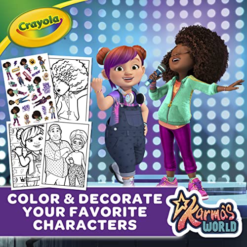 Crayola Karma's World Coloring Book, Stickers Included, Gift for Girls & Boys, 96 Pages - WoodArtSupply