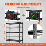 VEVOR Storage Shelving Unit, 5-Tier Adjustable, 2000 lbs Capacity, Heavy Duty Garage Shelves Metal Organizer Wire Rack, Black, 36" L x 16" W x 72" H VEVOR