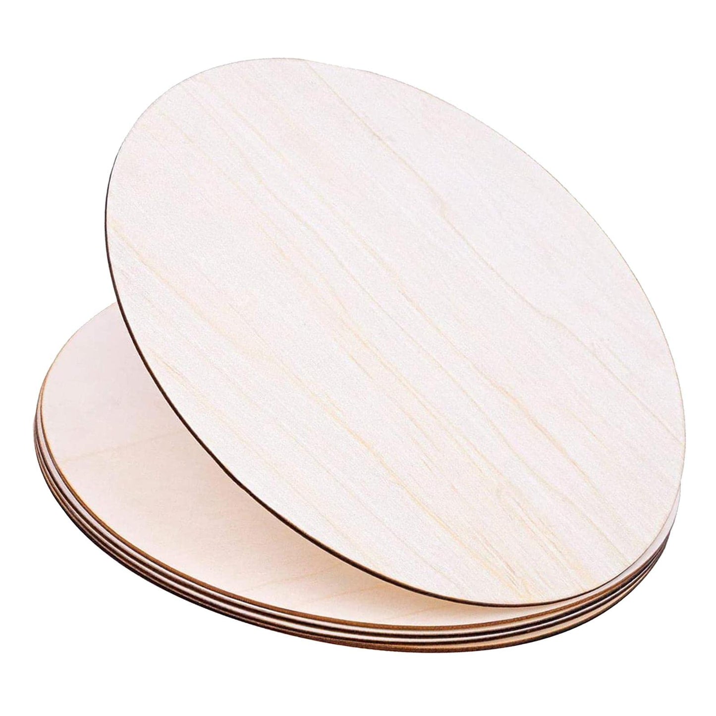 barenx 5PCS Wood Circles Unfinished Round Blank Wood Natural Wooden Round Cutouts