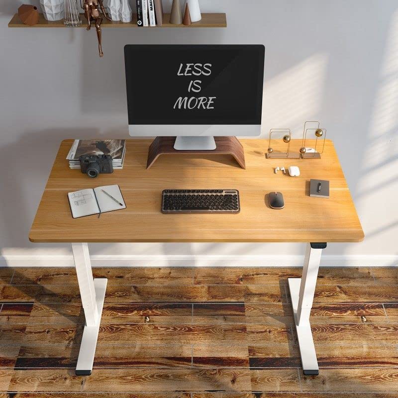 FLEXISPOT Adjustable Desk, Electric Standing Desk Sit Stand Desk, 55 x 28 Whole-Piece Bamboo Desk Top Home Office Table Stand up Desk(EC1 Classic FLEXISPOT