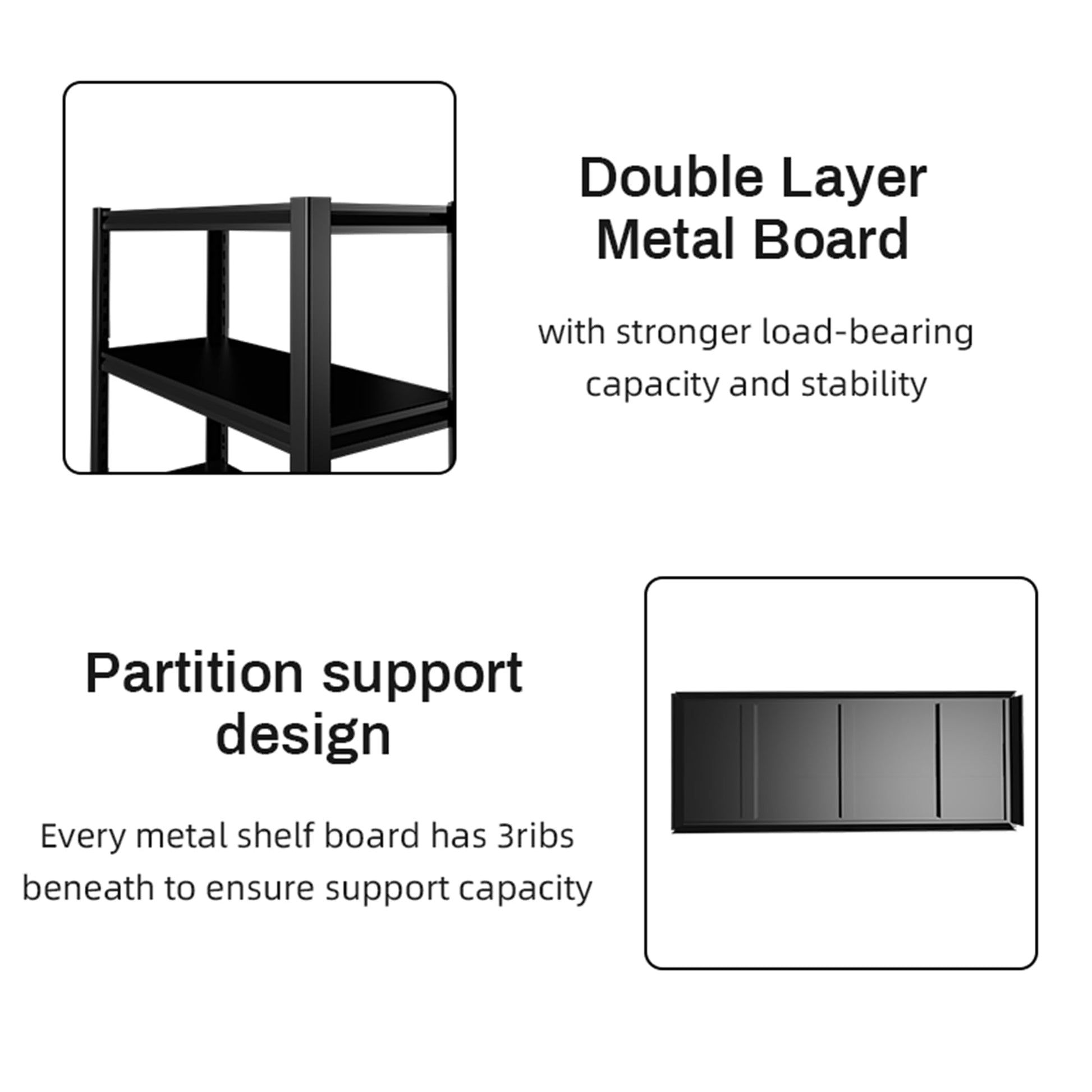 OLLRRACT 5 Tier Garage Shelving 2200LBS Heavy Duty Garage Storage Shelves Adjustable Metal Shelving Unit for Garage Storage Rack Industrial Utility - WoodArtSupply