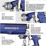 ENDOZER Professional Siphon Feed Spray Gun for Paint, Red Handle, 34 oz -1.8mm Nozzle for a Variety of Low Viscosity Paints（Blue） ENDOZER