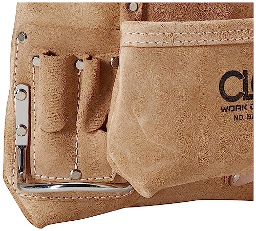 Custom Leathercraft CLC I923X Suede Carpenter's Nail and Tool Bag, 10 Pocket Custom Leathercraft