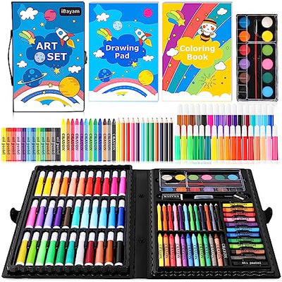iBayam Art Supplies, 149-Pack Drawing Kit Painting Art Set Art Kits Gifts Box, Arts and Crafts for Kids Girls Boys, with Coloring Book, Crayons,