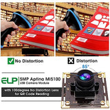 ELP 5mp Wide Angle USB Camera Module for Computer and Raspberry Pi Mini UVC USB2.0 PC Camera 100degree Low Distortion Webcam Board MI5100 Lightburn ELP