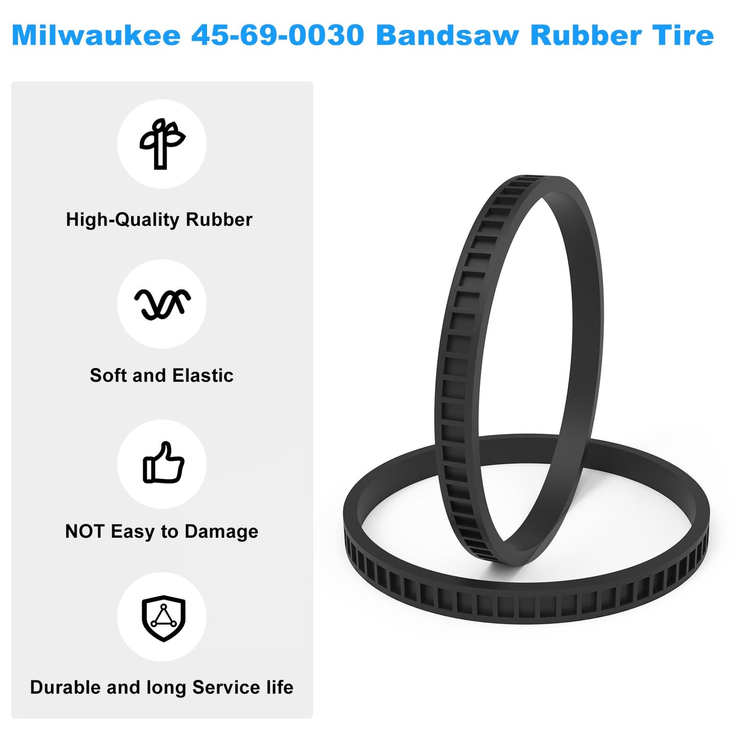 45-69-0030 Band Saw Tire FOR Milwaukee BandSaw Compact Pulley Tires 2629-20 6242-6 2429-20 (4.0" Diameter Tires)- 2 Pack Kscjdg