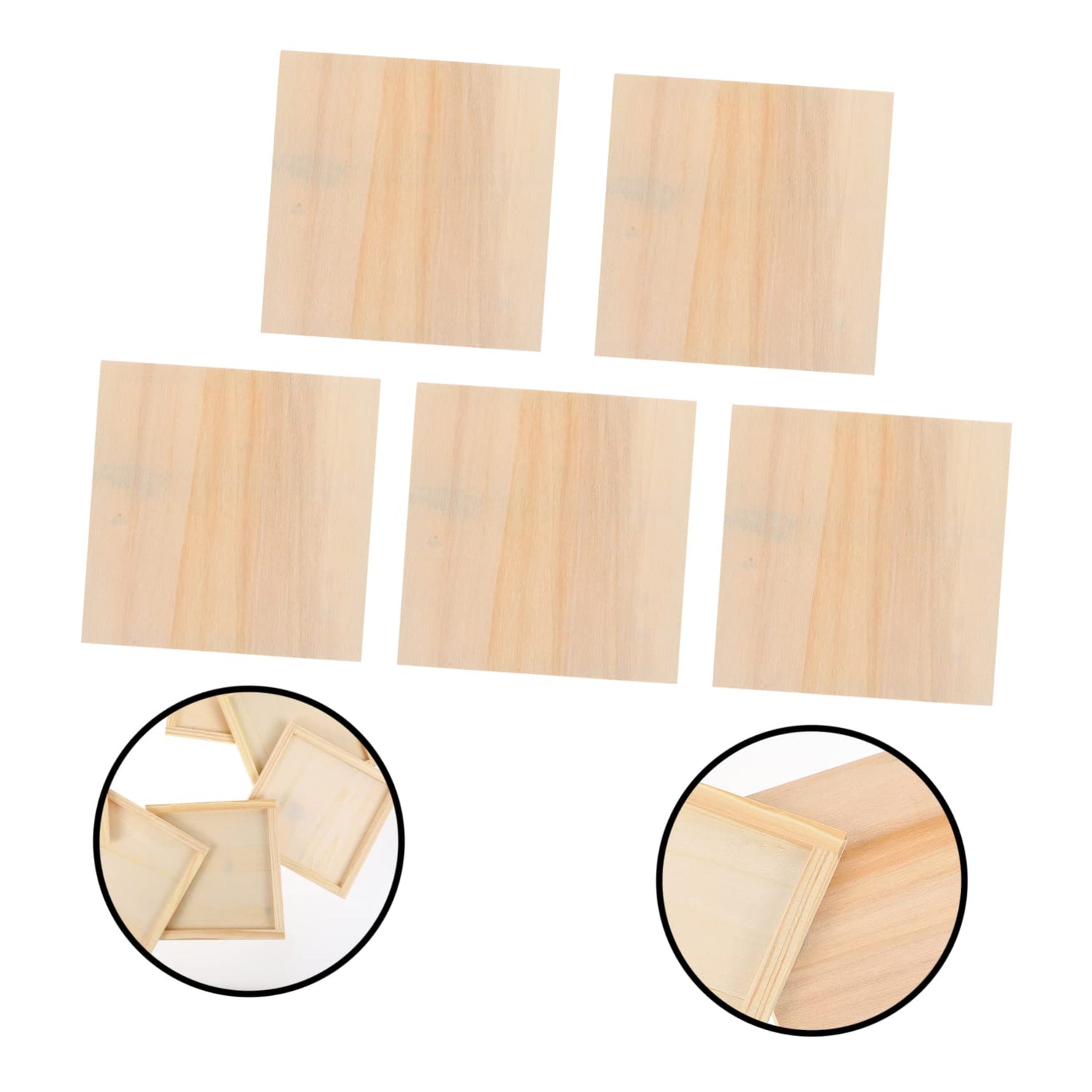 Tofficu 5pcs Blank Wooden Picture Frame Kids Playset Wood Discs Wooden Decor Unfinished Wood DIY Clay Wood Art Canvas Kids Educational Toy Clay Tofficu