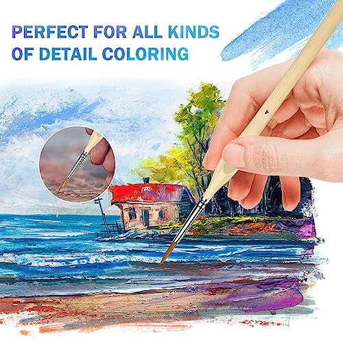 11Pcs Paint Brushes,Miniature Paint Brushes with Ergonomics Grip Handles,Detail Paint Brush Set for Fine Detailing & Art Painting - Acrylic, - WoodArtSupply