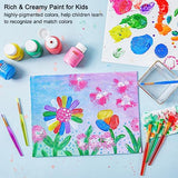 Washable Finger Paint Set, Shuttle Art 46 Pack Kids Paint Set with 14 Colors(60ml) Finger Paints, Brushes, Finger Paint Pad, Sponge, Palette, Smock, Shuttle Art