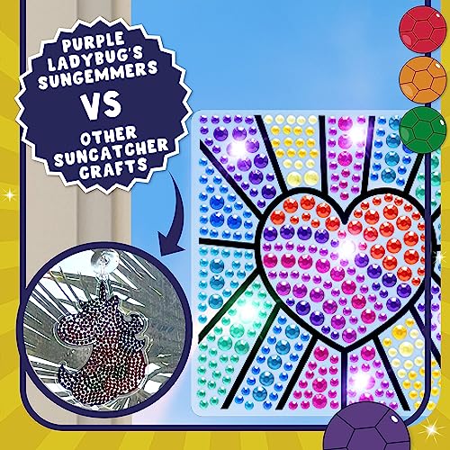 SUNGEMMERS Window Art Suncatcher Kits - Great Birthday Gift Idea, 6 7 8 9 10 11 12 Year Old Girl - Fun Arts for Kids, Spring Crafts PURPLE LADYBUG