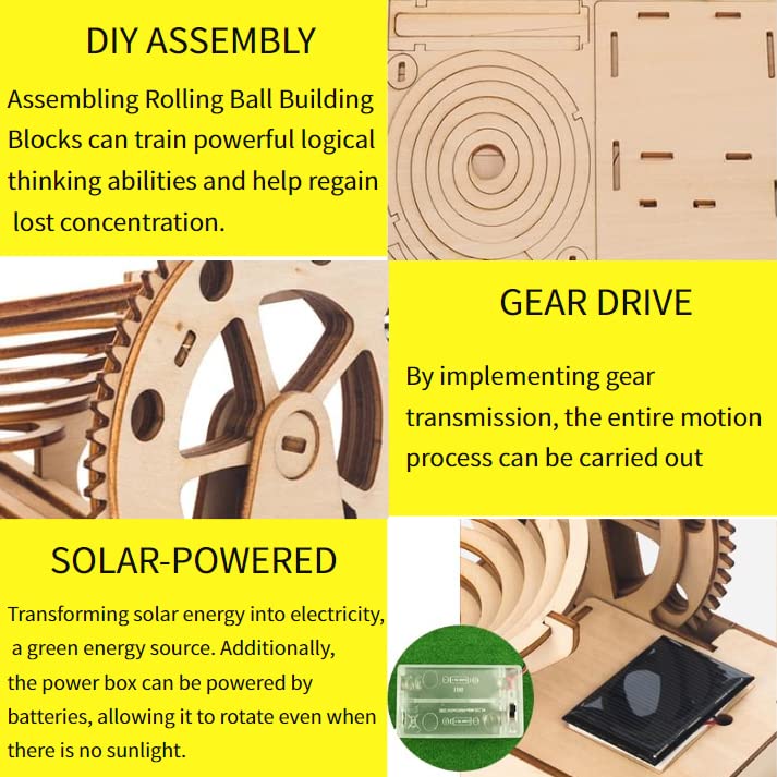 Wooden Marble Track Construction Kit Fun And Educational Building Blocks For Kids, Stem Learning Toy For Boys And Girls, Multiple Tracks And Endless DDLONGDD