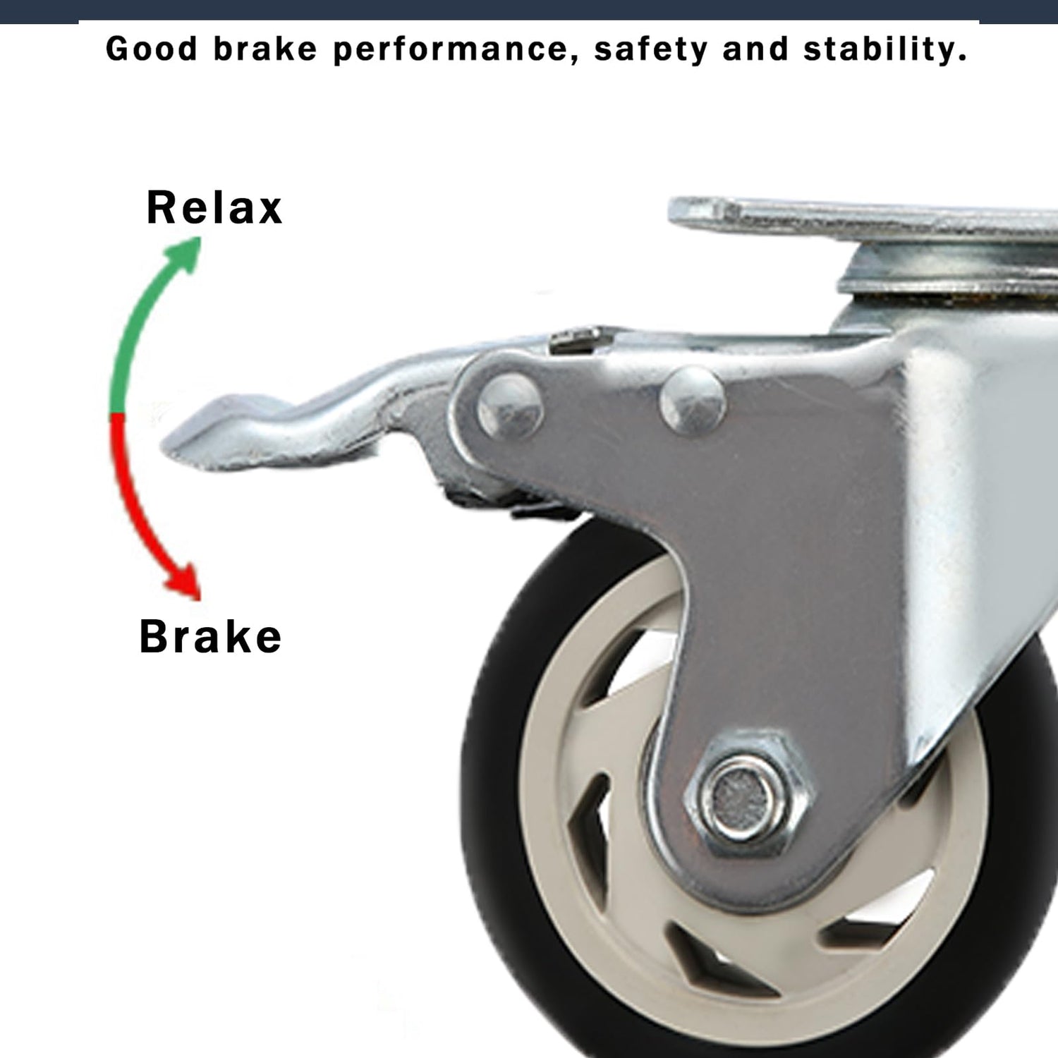 AOTAISP 3 Inch Heavy Duty Casters Load1000lbs Bearing Plate Caster Wheels, 360-degree Soft Rubber Swivel Casters for Furniture and Workbench Cart, AOTAISP