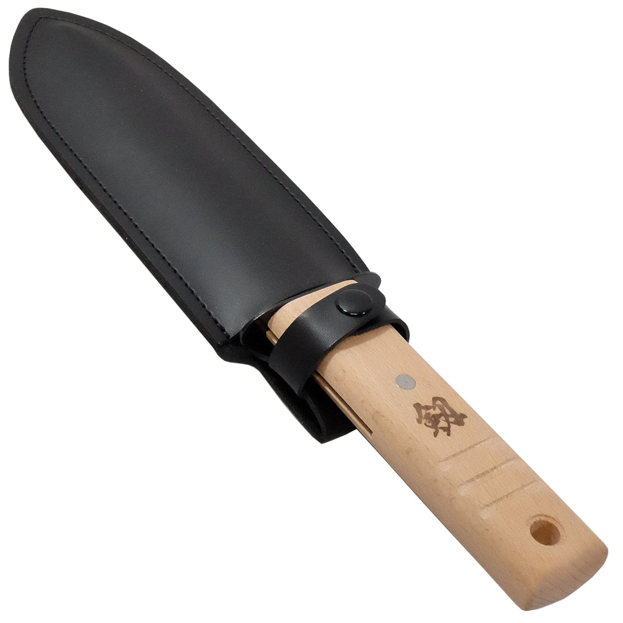 KAKURI Hori Hori Garden Knife with Sheath 12.5" [Stainless Steel Blade], Professional Garden Tool for Digging, Planting, Weeding, Wood Handle, Silver KAKURI