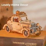 Rowood 3D Puzzles for Adults, Model Car Kits, DIY Wooden Toys Craft Gift on Birthday Christmas for Boys-Vintage Car RoWood