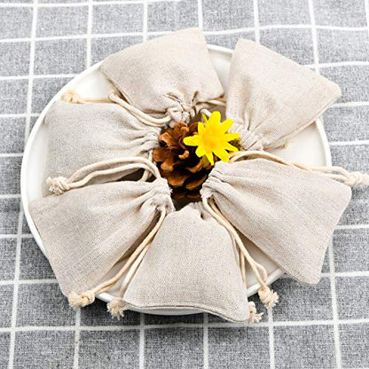 calary 5x6.9 Inch Double Canvas Drawstring Bag Cotton Pouch Gift Sachet Bags Muslin Bag Reusable Tea Bag (25pcs) - WoodArtSupply