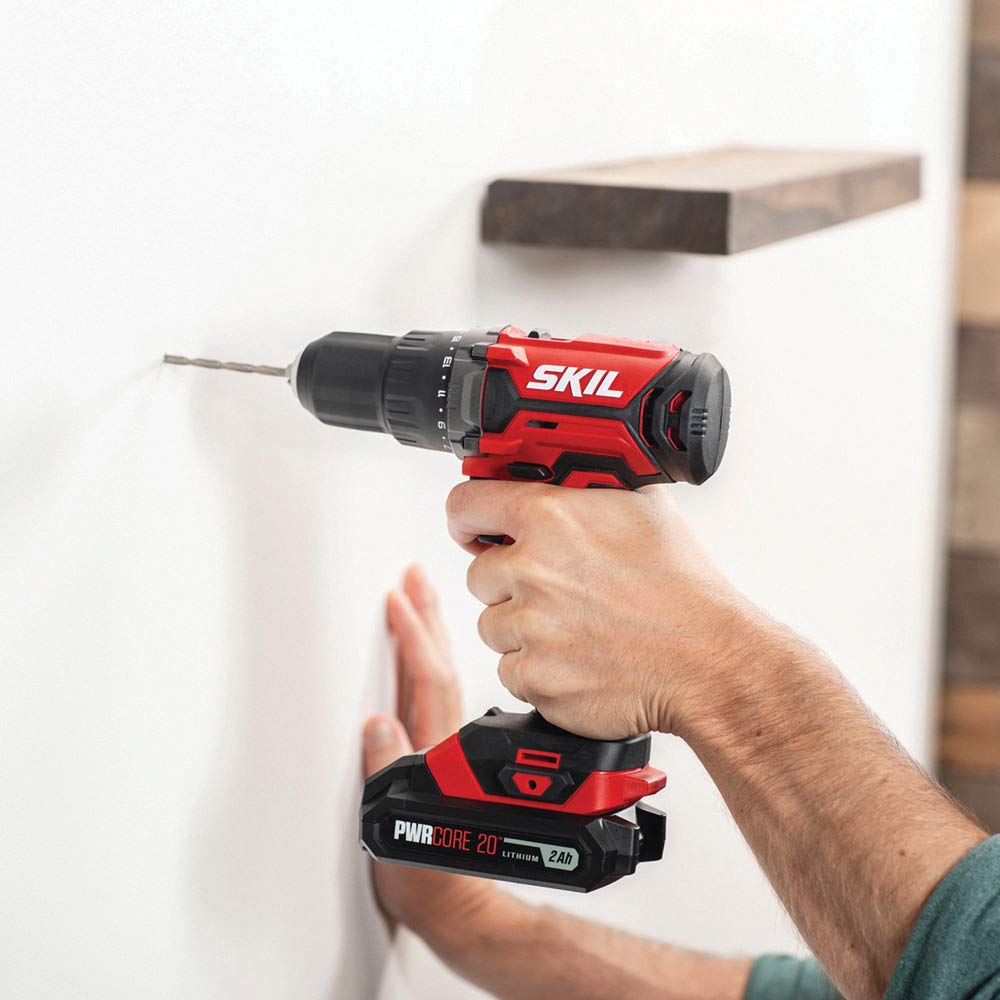 SKIL 20V 1/2 Inch Cordless Drill Driver Includes 2.0Ah PWR CORE 20 Lithium Battery and Charger - DL527502 - WoodArtSupply