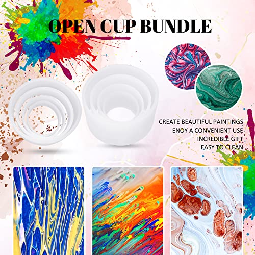 4 Pcs Open Cup Bundle for Acrylic Paint Pour Silicone Leaky Floating Open Cups Acrylic Paint Pouring Open Cups for DIY Resin Acrylic Paint, white Gerrii
