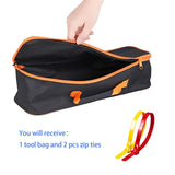 Tool Bag, Waterproof Oxford Bag, Multiple Purpose-Tool Organizers and Storage, Small Metal Tools Bags (Small with 2 pcs zip ties) Accddio