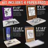 U.S. Art Supply 44-Piece Drawing & Sketching Art Set with 4 Sketch Pads (242 Paper Sheets) - Professional Artist Kit, Graphite, Charcoal, Pastel U.S. Art Supply
