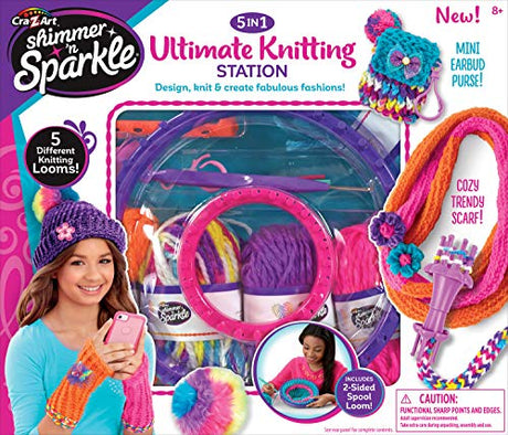 Cra-Z-Art Shimmer 'n Sparkle 5-in-1 Ultimate Knitting Station Cra-Z-Art
