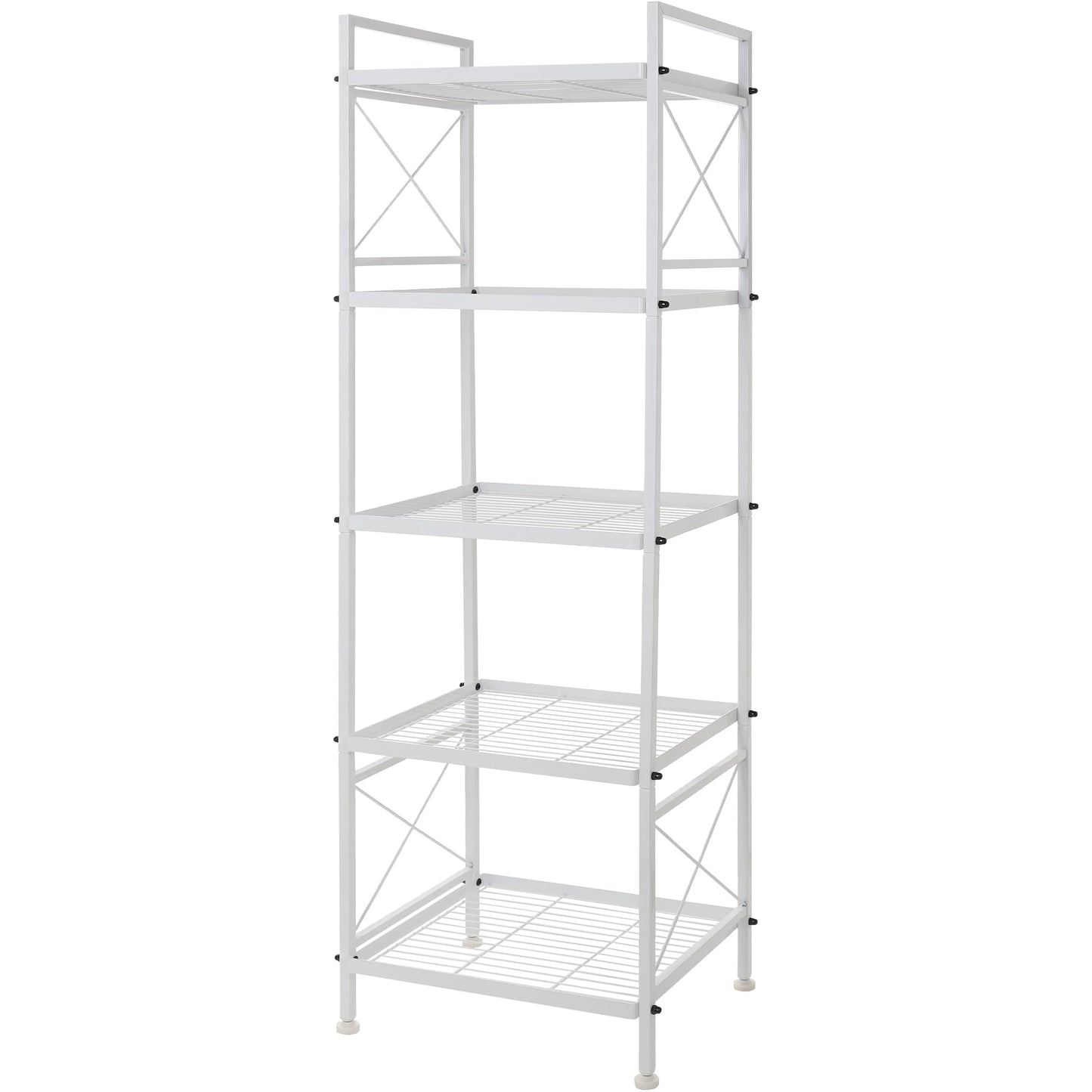 YOHKOH 5 Tier Metal Storage Rack Closet Shelves,Standing Storage Shelf Units for Laundry Bathroom Kitchen Pantry Closet(White,17.0L x 12.9W x 53.3H) - WoodArtSupply