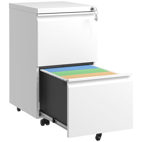 DARTIIA File Cabinet 2 Drawer with Lock No Assembly Required Lateral Office Storage Cabinet Metal Filing Cabinet for Home Office Mobile Rolling File DARTIIA