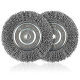 WENORA 6-Inch Wire Wheel for Bench Grinder, 0.012 Carbon Steel Wire with 1/2" & 5/8" Arbor Hole, for Removal of Rust, Paint and Scale from Metal and WENORA