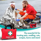General Medi First Aid Kit -309 Pieces- Reflective Bag Design - Including Eyewash, Bandages, Moleskin Pad and Emergency Blanket for Travel, Home, General Medi