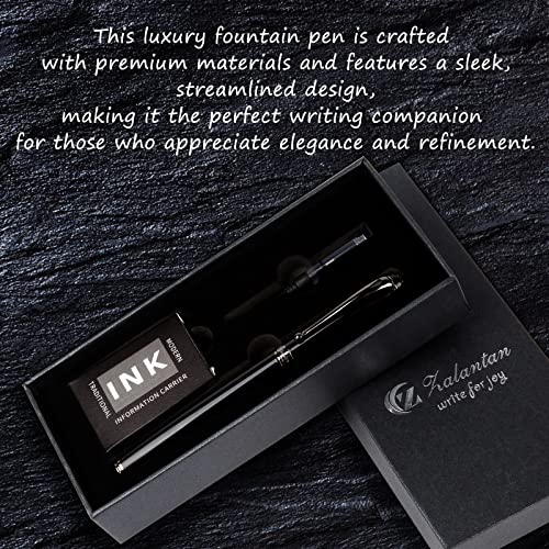 Zalantan Fountain Pen-Smooth Writing Metal Water Pen with Gift Case Fine Nib Consistent Ink Flow Luxury Pen for Nice Pens Enthusiasts Includes 10 Zalantan