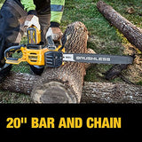 DEWALT 60V MAX Cordless Chainsaw Kit, 20 in., Battery & Charger Included (DCCS677Y1) DEWALT