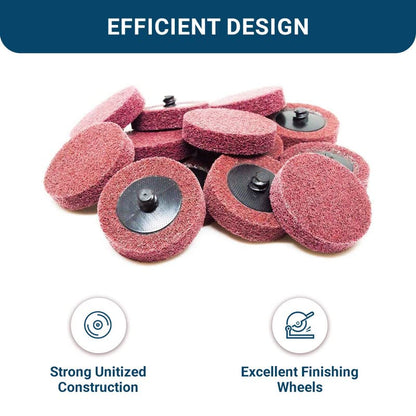 Benchmark Abrasives 2" Quick Change A/O Non-Woven Surface Preparation Wheels for Sanding Polishing Paint Removal with Male R-Type Backing, Use with