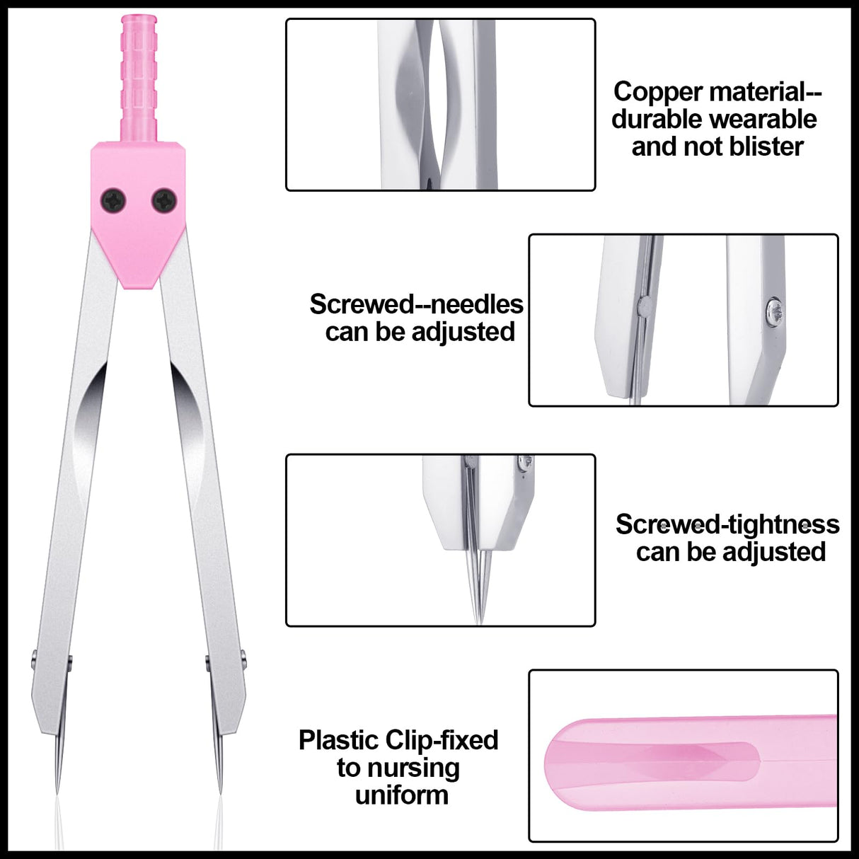 Tondiamo 2 Sets EKG Calipers and EKG Ruler Combination Set ECG Calipers Drafting Electrocardiogram Divider ECG Calipers Measuring Tool for Nursing Tondiamo