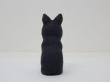 Selsela Black Cat Figurine Handmade Wood Carved Small Statue Halloween Decor Pet Craft Miniature Animal Selsela