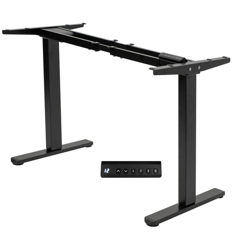 VIVO Electric Stand Up Desk Frame, DIY Workstation, Frame Only, Dual Motor Ergonomic Standing Height Adjustable Base with Memory Controller, Black, VIVO