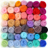 MOMODA BAODLON 50 Colors Fibre Wool Yarn Roving for Needle Felting Hand Spinning DIY Craft Materials MOMODA