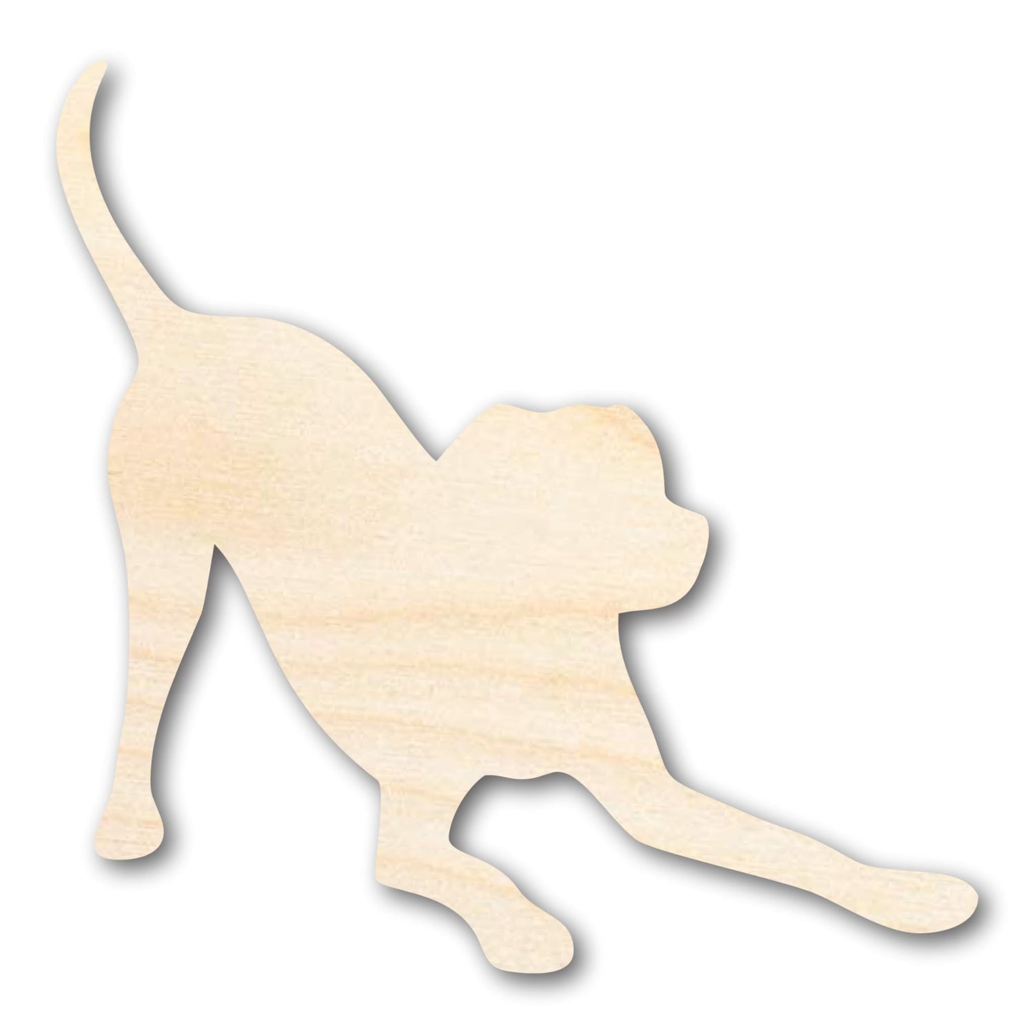 Unfinished Wood Play Bow Dog Silhouette | DIY Dog Craft Cutout | up to 36" DIY 12" / 1/8" 24 Hour Crafts