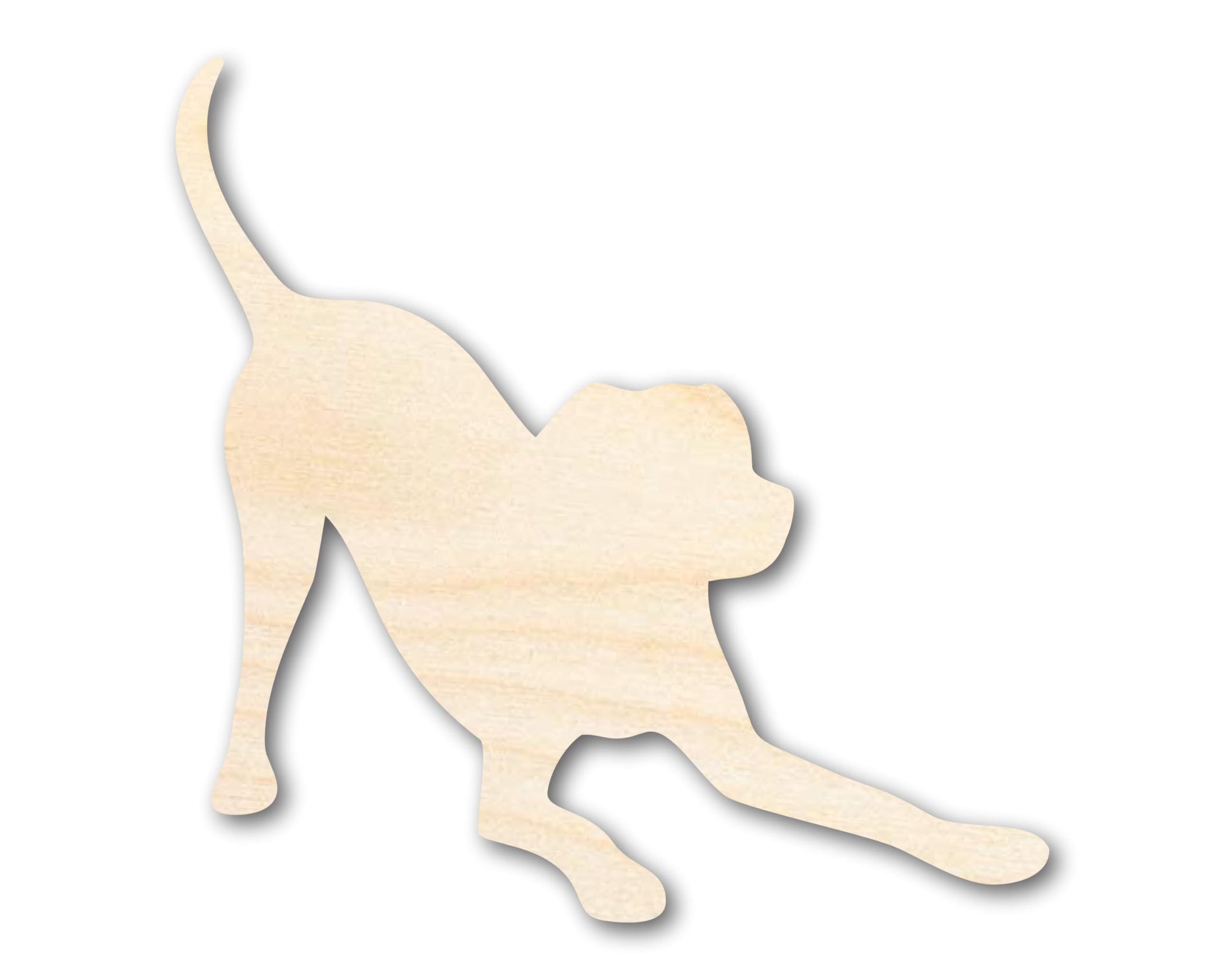 Unfinished Wood Play Bow Dog Silhouette | DIY Dog Craft Cutout | up to 36" DIY 12" / 1/8" - WoodArtSupply