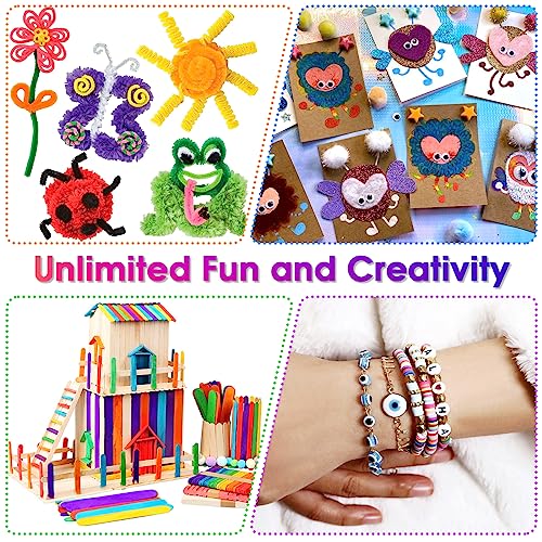 Arts and Crafts Supplies for Kids, 2000+Pcs Craft Kits for Kids, DIY School  Craf 