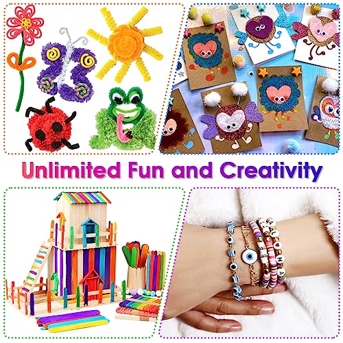 Sundaymot Arts and Crafts Supplies for Kids, 2000+Pcs Craft Kits for Kids, DIY School Craft Project, Bulk Craft Set, Includes Art Supplies and Oxford - WoodArtSupply