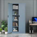 BESFUR Metal Storage Cabinet, Steel Locking Storage Cabinet with 2 Doors and 4 Shelves for Garage, Office, Classroom BESFUR