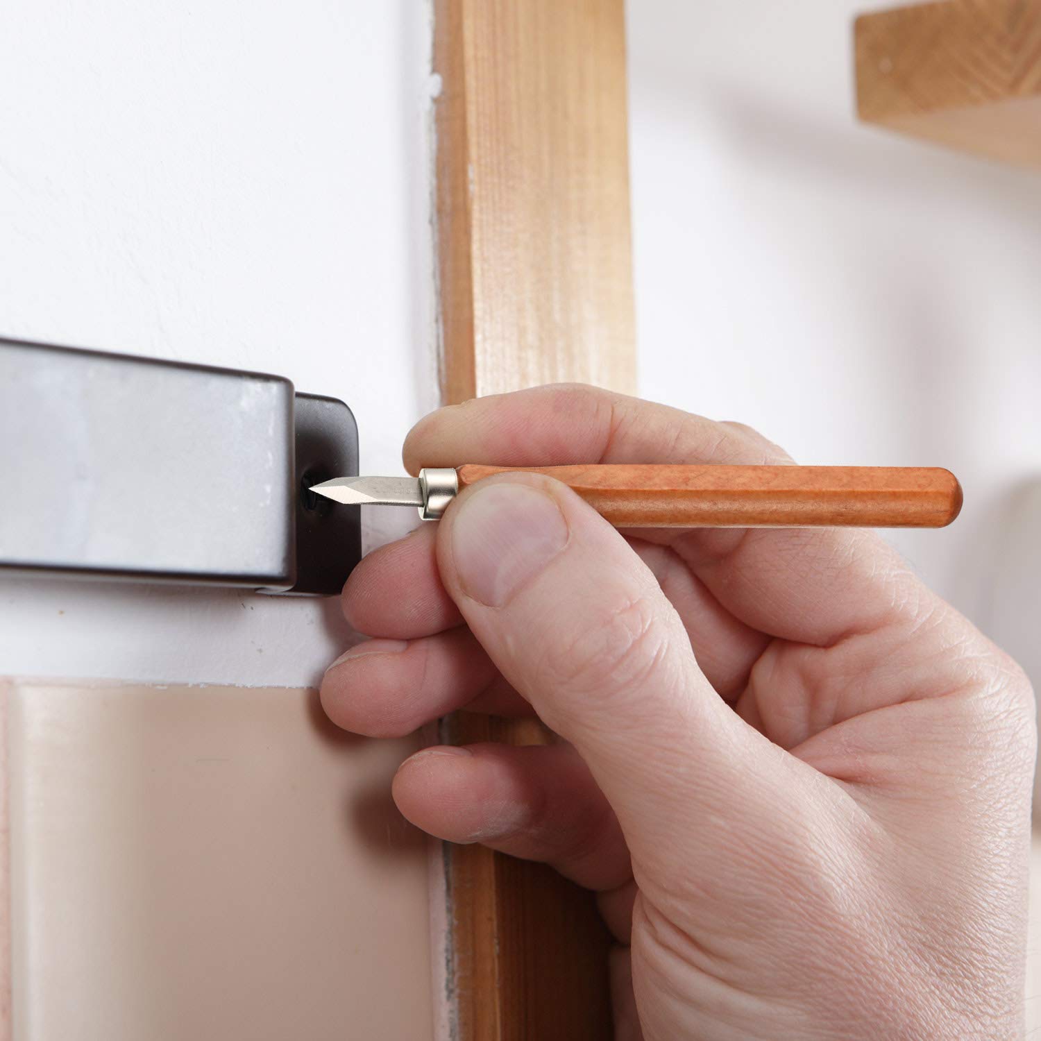 Marking Knife Woodworking Marking Knife Thin Blade Dual Double Bevel Striking Knife Hardened Mn-V Steel Heat Treated Striking Marking Knife (6 Mudder