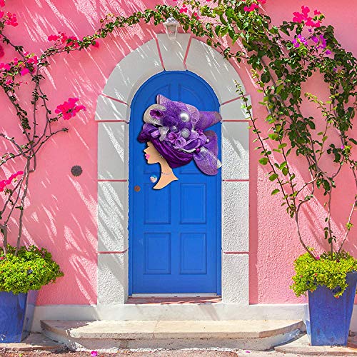 zessisy Great Mother and Child Wreath DIY Template, DIY Wooden Pendant, African Girl Art Image DIY Wooden Template for Crafts, Wreath for Front Door, zessisy