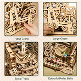 Hallisun 3D Wooden Puzzles for Adults, Rollercoaster Marble Maze Run Model DIY Building Kits Block Craft, Mechanical Gear Kit Hobbies Toys Valentines Hallisun