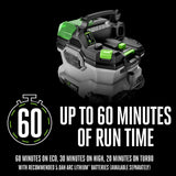 EGO WDV0900 9 Gallon 110 CFM 56-Volt Lithium-ion Cordless Wet/Dry Vacuum with Multiple Power Mode and Remote Control Included, Battery and Charger EGO Power+